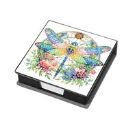 Fiorky Animals Leather Gem Painting Memo Pad Holder Mosaic Kit Rhinestones Post It Dispenser Diamond Art Note Box with 160 Sheets of Paper for DIY Art Craft