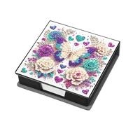 Fiorky Animals Leather Gem Painting Memo Pad Holder Mosaic Kit Rhinestones Post It Dispenser Diamond Art Note Box with 160 Sheets of Paper for DIY Art Craft