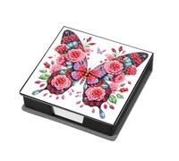 Fiorky Animals Leather Gem Painting Memo Pad Holder Mosaic Kit Rhinestones Post It Dispenser Diamond Art Note Box with 160 Sheets of Paper for DIY Art Craft