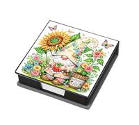 Fiorky Animals Leather Gem Painting Memo Pad Holder Mosaic Kit Rhinestones Post It Dispenser Diamond Art Note Box with 160 Sheets of Paper for DIY Art Craft