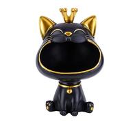 Fiorky Big Mouth Cat Storage, Cat Figurine Storage Box Resin Lucky Cat Statue Decoration Creative Big Mouths Cat Statue Cute Desktop Storage Accessories for Cat Lover Living Room Decorations