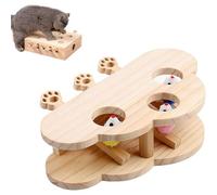Fiorky Cat Toys, Corrugated Cardboard Cat Scratcher, Cats Whack A Mole Game Cat Pop Up Toy 3/5-Holed Whack A Mole Cat Toy Funny Wooden Hunting Toy Box Interactive for Cats Kitten Exercise