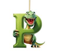 Fiorky Christmas Dinosaur Pendant Decoration Christmas Tree Ornament Acrylic Dino Figures Hanging Gift with Hanging Rope Dinosaur Letter Shape Hanging Ornament Alphabet Cartoon Pendant
