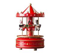 Fiorky Christmas Musical Carousel Rotating Music Box Collectable Figurine 6.3inch Mini Carousel Music Box Home Decoration Birthday Gifts for Girls Boys