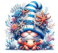 Fiorky Cross Stitch Kits for Adults - Full Embroidery Eco-cotton Thread 11CT Printed Gnome Cross Stitch Kit Art Crafts Embroidery Kits for Adults Beginners