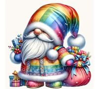 Fiorky Cross Stitch Kits for Adults - Full Embroidery Eco-cotton Thread 11CT Printed Gnome Cross Stitch Kit Art Crafts Embroidery Kits for Adults Beginners