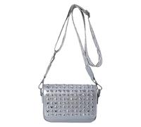 Fiorky Crossbody Bag for Women With Adjustable Guitar Strap PU Leather Flap Satchel Purse Rivet Studded Clutch Purse for Work Travel