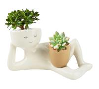 Fiorky Cute Plant Pot, Nude Relaxing Person Holding a Pot Planter, Funny Succulent Pot with Drainage Hole, Body Vases for Decor Penis Planter, Unique Succulent/Cactus Pot for Home Decor