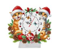 Fiorky Diamond Art Clock Kits, Acrylic Special Shape Christmas Animal 5D Diamond Painting Clock Art Craft Diamond Art Clock Pendants Kit Living Room Decoration for Home Decor