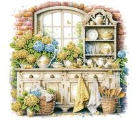 Fiorky Diamond Painting Kits for Adults 5D DIY Partial Special Shaped Drill Diamond Painting Cabinet for Home Wall Decor 30x30cm