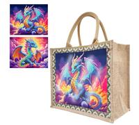Fiorky Diamond Painting Tote Bag Diamond Painting Handbag Reusable Linen Diamond Painting Shopping Bags Replaceable Canvas Diamond Painting Grocery Bags Cat Butterfly Flowers and Bird