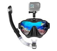 Fiorky Diving Goggles, Scuba Diving Snorkelling Set for Adults Easy Breathing Anti-Fog Snorkel Goggles Mask with Dry Snorkel Tempered Lens Dive Swim Underwater Glasses with Mount for Gopro