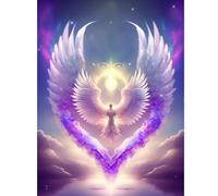 Fiorky DIY 5D Diamond Painting Kits for Adults/Kids Full Round Drill Diamond Painting Angel Wings Kit Pictures for Wall Decor,Home Decoration