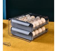 Fiorky Double-Layer Egg Box Drawer Type Fresh-Keeping Storage Container Plastic Refrigerator Anti-Drop Egg Box Rack Support Stackable Kitchen Accessories