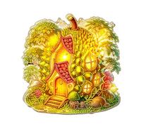 Fiorky Double-Sided Diamond Art Painting Table Kit, Special Shape Fruit House Diamond Painting LED Night Light Diamond Painting Bedside Lamp Decorative DIY Diamond Lamp for Adults Beginners
