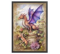 Fiorky Embroidery Cross Stitch Kits for Beginners Adults, Full Embroidery Eco-Cotton Thread 11CT Printed Dragon Cross Stitch Art 40x60cm