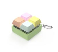 Fiorky Fidget Keyboard Clicker Fidget Toy, 4 Button Fidget Keyboard Keychain Stress Relief Toys for Adults Kids, Funny Finger Keyring Stress Relief ADHD Sensory Toys for Boys Girls (B 4 colors)