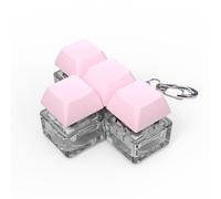 Fiorky Fidget Keyboard Clicker Fidget Toy, 4 Button Fidget Keyboard Keychain with LED Light Stress Relief Toys for Adults Kids, Stress Relief ADHD Sensory Toys for Boys Girls (A Pink)