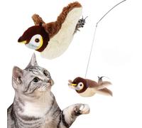Fiorky Flapping Bird Cat Toy Interactive Cat Toy, Chirping Bird Cat Toy, Flying Bird Cat Toy for Indoor Cats, Cat Bird Toy with Feather Tail for Cats kittens to Bite, Chew and Kick