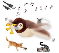 Fiorky Flapping Bird Cat Toy Interactive Cat Toy, Chirping Bird Cat Toy, Flying Bird Cat Toy for Indoor Cats, Cat Bird Toy with Feather Tail for Cats kittens to Bite, Chew and Kick