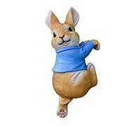 Fiorky Garden Rabbit Statue Outdoor Decoration, Rabbit Animal Figurine Garden Supplies Resin Statue Ornament Waterproof for Flowers Pot Pendant Garden Gift for Family/Friends