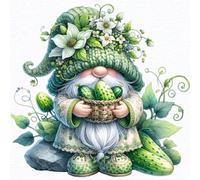 Fiorky Gnome Diamond Painting Kits for Adults, DIY Full Drill Round Diamond Painting Gnome Kit Diamond Painting Craft for Home Decor Gifts 30x30cm