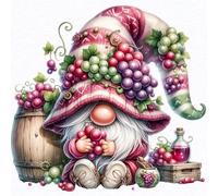 Fiorky Gnome Diamond Painting Kits for Adults, DIY Full Drill Round Diamond Painting Gnome Kit Diamond Painting Craft for Home Decor Gifts 30x30cm