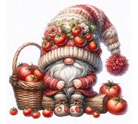 Fiorky Gnome Diamond Painting Kits for Adults, DIY Full Drill Round Diamond Painting Gnome Kit Diamond Painting Craft for Home Decor Gifts 30x30cm