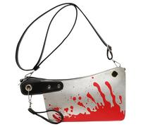 Fiorky Halloween Horror Meat Cleaver Bag, Women Knfe Shoulder Bag PU Leather Gothic Clutch Purse Adjustable Strap Knfe Shaped Handbag Halloween Outdoor Bag, Bloody Axe Chopper Clutch Purse