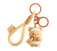Fiorky Kawaii Cute Bear Keychain for Women, Backpack Charm Cartoon Doll Keyring Animal Key Ring for Handbags Purses Bags and Backpacks Key Chain Girly Wristlet Keychain for Backpack