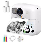 Fiorky Kids Mini Instant Print Camera 2.4 Inch Screen Child Digital Camera with 3 Rolls Print Paper Child Drawing Camera 48MP 1080P Video for Girls Boys Aged 3-12 Gift for Christmas/Birthday