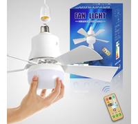 Fiorky LED Ceiling Fans with Light Remote Control 3 Speeds Screw Ceiling Fans with Light Dimmable Timing E26/E27 Socket Ceiling Fan with Light for Closet Dressing Room Kitchen