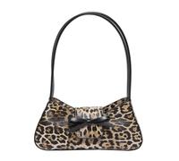 Fiorky Leopard Print Shoulder Bag PU Leather Hobo Y2k Shoulder Purse Ladies for Women Work Shopping Travel