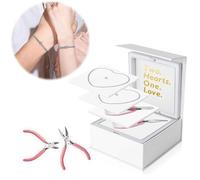 Fiorky Permanent Bracelet Kit DIY Bracelet Making for Couples Friendship Bracelets Locked Bracelet Christmas Valentine's Day for His and Her Bracelets Jewelry Gifts