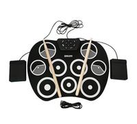 Fiorky Portable Electric Drum Kit, Roll-Up Drum Practice Pad with Drum Sticks and Pedals Drum Pad 9-Pad Electric Drum Set Xmas Birthday for Kids Adult Beginner Holiday & Gift Instrument Toys