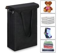 Fiorky Slim Laundry Basket with Lid, 45L Tall Thin Hamper Breathable Laundry Bags Big Storage Basket Bin with Handle for Clothes Toys Organization Bedroom