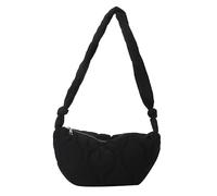 Fiorky Soft Down Cotton Female Puffer Shoulder Bag Solid Color Trendy Pillow Shopper Bag with Zipper Lightweight Quilted Simple Crossbody Bag for Autumn and Winter for Teenage Girls