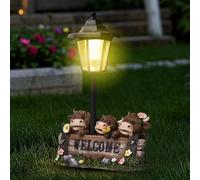 Fiorky Solar Garden Statues Highland Cow Decoration Solar Lights Highland Cow Figurine Solar Lamp Resin Statue for Yard Patio Lawn Outdoor Garden Decor Unique Gifts for Women Mom Grandma