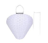 Fiorky Solar Lanterns for The Garden, Outdoor Hanging Solar Lanterns with Hook Waterproof Nylon Cloth Solar Lights Chinese Lantern for Garden Holiday Party Decoration