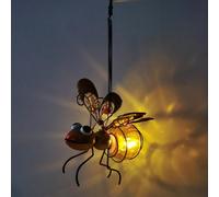 Fiorky Solar Powered Hanging Light, Metal LED Outside Bugs with Bouncy Springs, Waterproof Solar Fairy Lights Novelty Outdoor Garden Lights for Garden Backyard Balcony Porch Decor