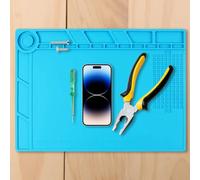 Fiorky Soldering and Repair Mat Silicone - Insulation Repair Pad an-ti-Static Heat-Re-sistant Work Pad Desk Platform Magnetic Soldering Mat for B-GA Soldering Computer Cellphone Repair
