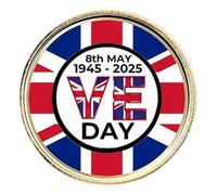 Fiorky VE Day 80th Anniversary Pin Badge Lapel 2025 Decorations VE Day 80th Anniversary Decorations for Veterans Days badge Clothes Backpack Hat Memorial Days Souvenir Gift