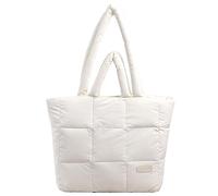 Fiorky Women Checkered Quilted Solid Color Puffer Hand Carry Bag Large Capacity Casual Autumn Winter Female Bag
