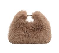 Fiorky Women Faux Fur Shoulder Bag Soft Plush Fluffy Crossbody Bag Adjustable Strap Clutch Purse Hobo Bag for Travel Party