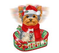 Fiorky Xmas Acrylic Shaking Head West Highland Terrier Diamond Painting Tabletop Ornaments Kit Table Top Diamond Painting Ornament Kits Diamond Art Tabletop Decorations for Home Office Decor
