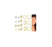FIOROYAL 7Pairs Gold Stud Earrings for Women 14K Gold Plated Earring Set for Multiple Piercings Hypoallergenic Heart Earrings Studs Stainless Steel Cartilage Sleeper Earrings Gold Small Hoop Earrings