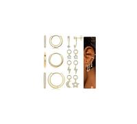 FIOROYAL Earrings for Women 14K Gold Plated Small Stud Hoop Earrings Set Hypoallergenic Cartilage Earring Stacks Dangle Huggie Conch Helix Piercings Multiple Jewelry Gold/Silver