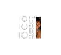 FIOROYAL Earrings for Women 14K Gold Plated Small Stud Hoop Earrings Set Hypoallergenic Cartilage Earring Stacks Dangle Huggie Conch Helix Piercings Multiple Jewelry Gold/Silver