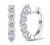 FIOROYAL Moissanite Hoop Earrings for Women Hypoallergenic 925 Sterling Silver Earrings 14K Gold Plated Small Huggie Hoops D Colour VVS1 Moissanite Sleeper Cartilage Hoop Silver Jewellery Gift S3