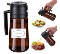 Fiotasy Upgraded Light-blocking Olive Oil Sprayer for Cooking with Labels, 16oz/470ml Glass Olive Oil Dispenser Bottle for Kitchen, Oil Mister for Air Fryer, Salad